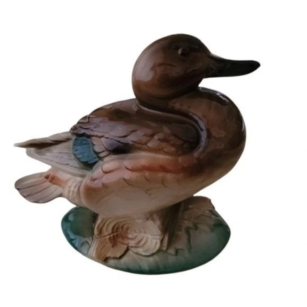 Vintage 1950s Anthony D Priolo Signed‎ Ceramic Mallard Duck Statue